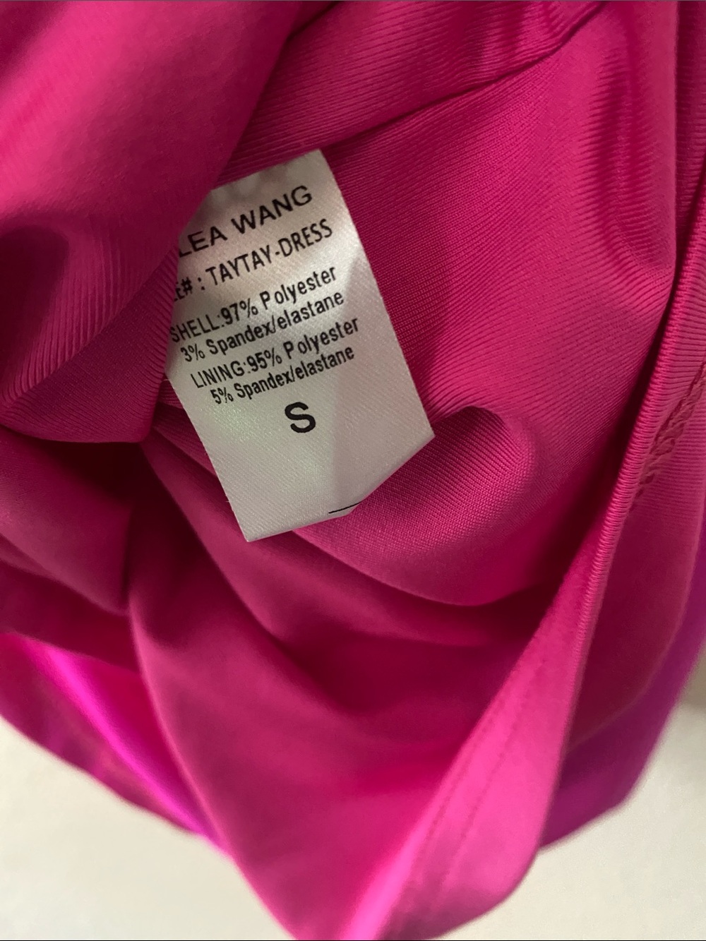 Azalea Wang Fuchsia Pink Barbiecore Glam TayTay Draped Cowl Mini Dress - Picture 12 of 13